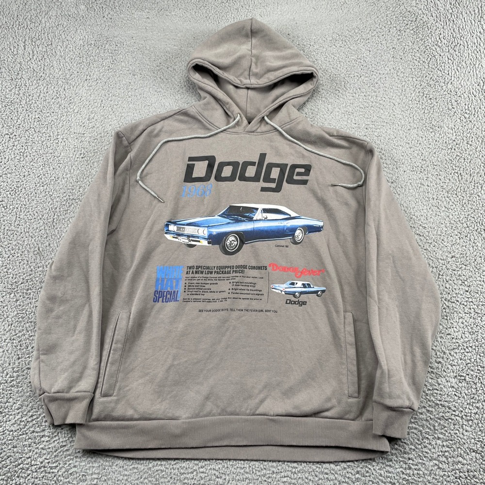 Dodge 1968 Coronet Graphic Limited Edition Streetwear Reason Hoodie Mens XL Gray